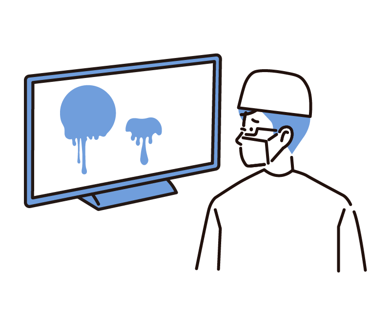 モニターに液体付着